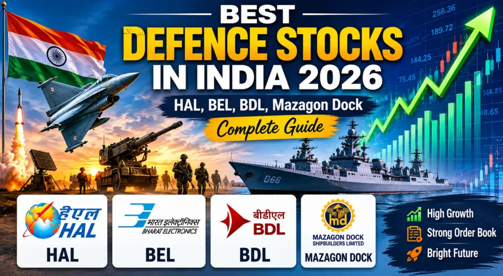 Best Defence Stocks in India 2026 — HAL, BEL, BDL, Mazagon Dock complete guide