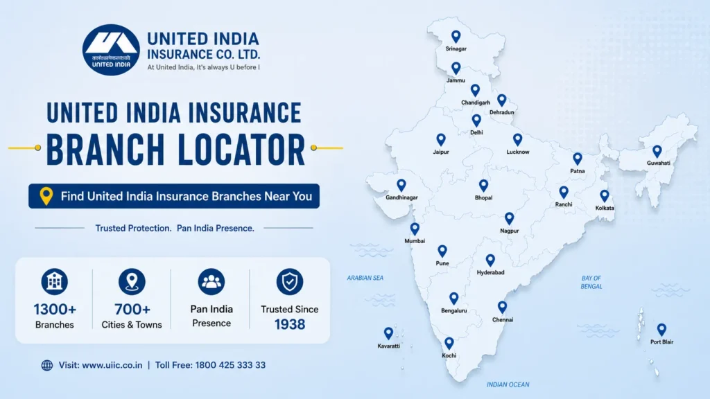 United India Insurance near me branch locator map India 2026